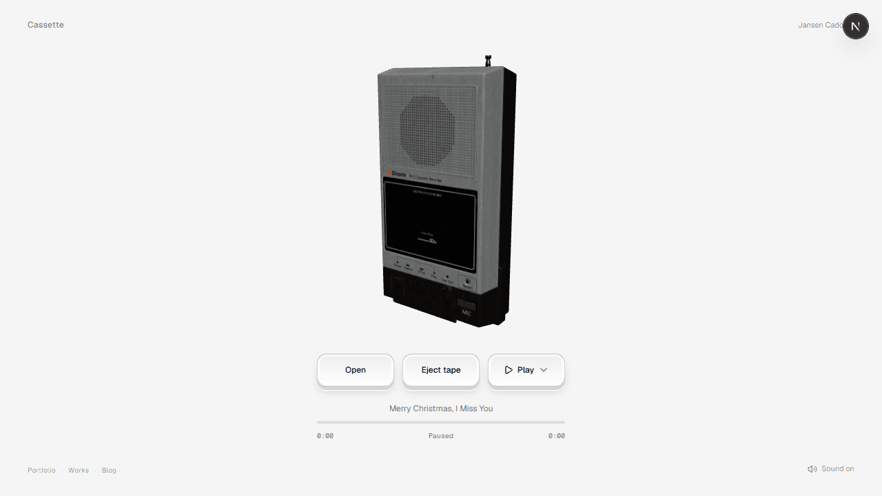 Cassette experiment screenshot