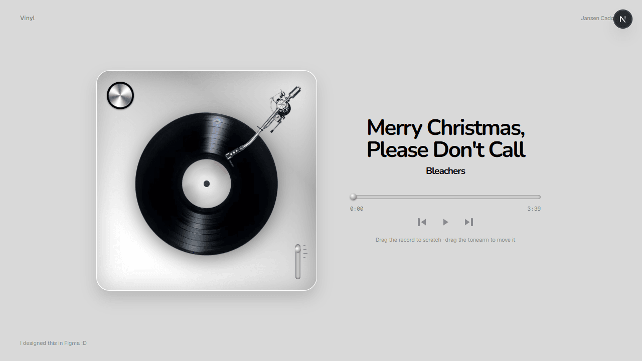 Vinyl experiment screenshot